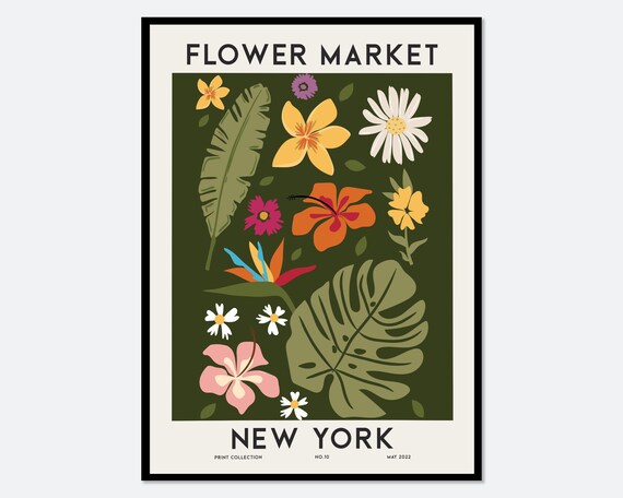 Flower Market New York Botanical Art Print