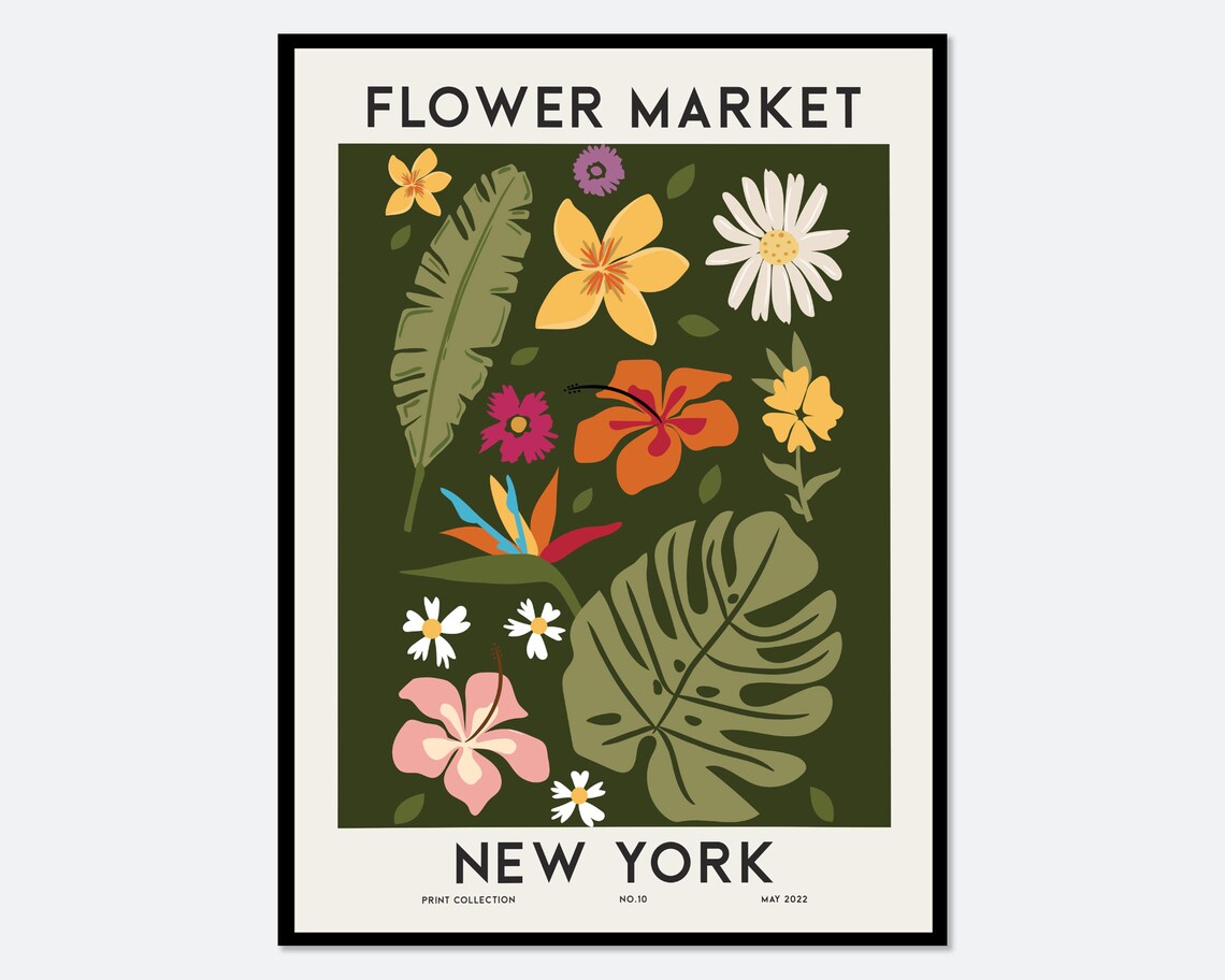 Flower Market New York Botanical Art Print