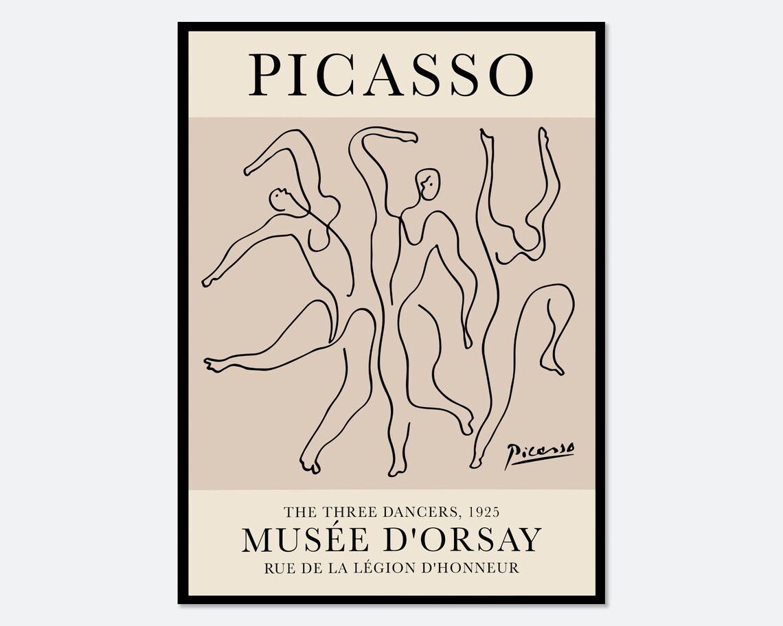 Pablo Picasso The Three Dancers, Vintage Poster