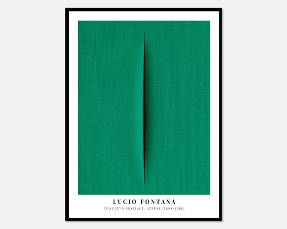 Lucio Fontana Green Cuts Exhibition Poster Concetto Spaziale Spatialism Colorful Art Print Lucio Fontana Print Lucio Fontana Painting Lf06