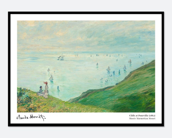 Monet Cliffs At Pourville 1882 Vintage Poster Print