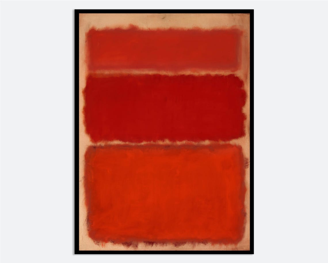 Mark Rothko Untitled Shades Of Red Blocks Abstract Art Poster