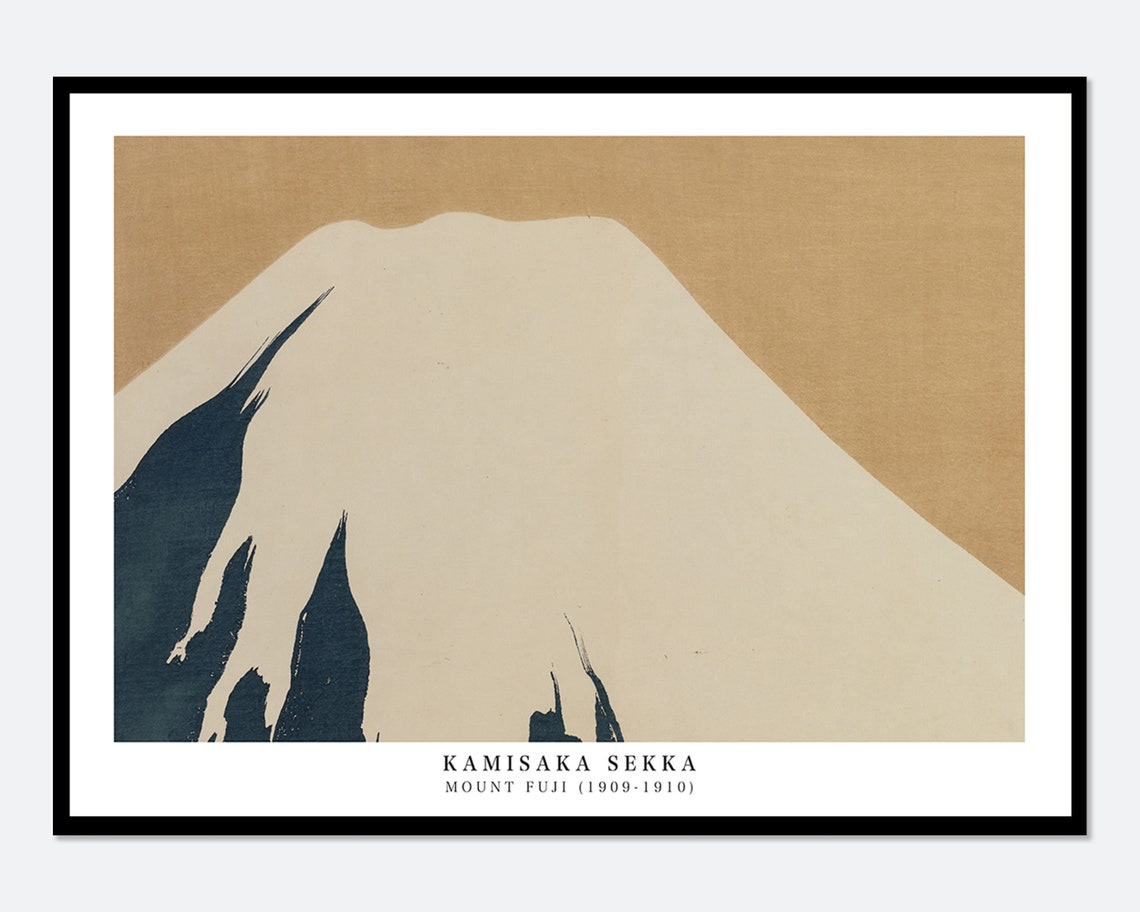 Kamisaka Sekka Mount Fuji 1909 Minimalist Japanese Woodblock Poster