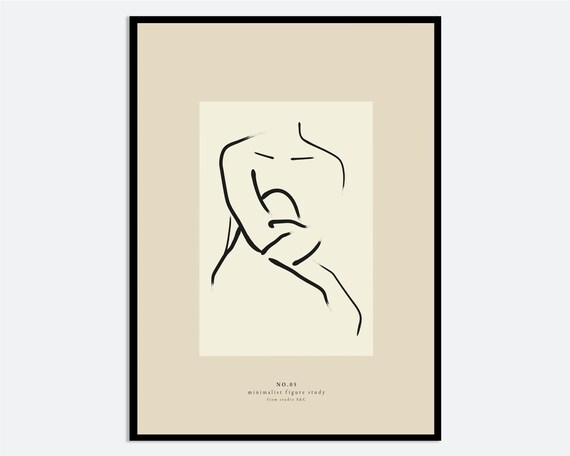 One Line Modern Girl Silhouette Art Print Single Figure Drawing Poster Minimalist Abstract Sitting Woman Ma215