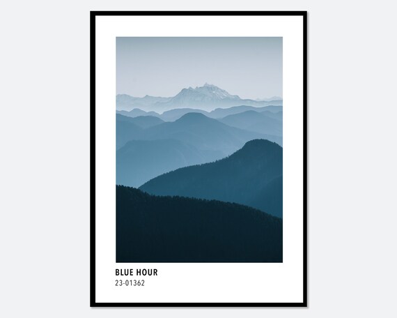 Blue Mountains Color Card Inspired Art Print Nature Photography Art Print Landscape Scenery Poster Colorful Modern Poster Cc05