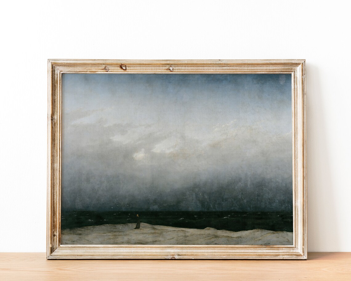 Vintage European Rustic Coastal Seascape Art Print