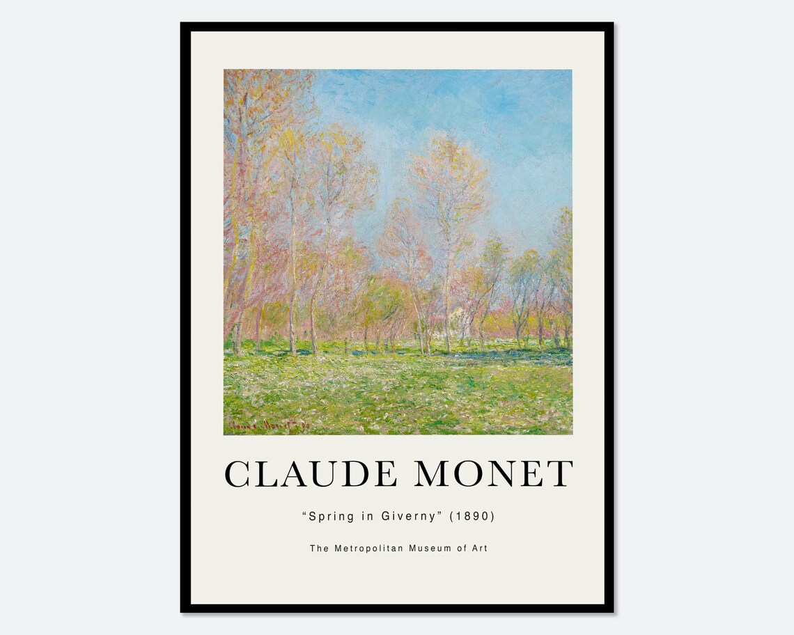 Claude Monet Spring In Giverny Vintage Poster Print