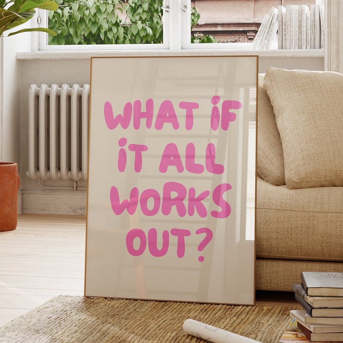 What If It All Works Out, Pink Retro Art Print