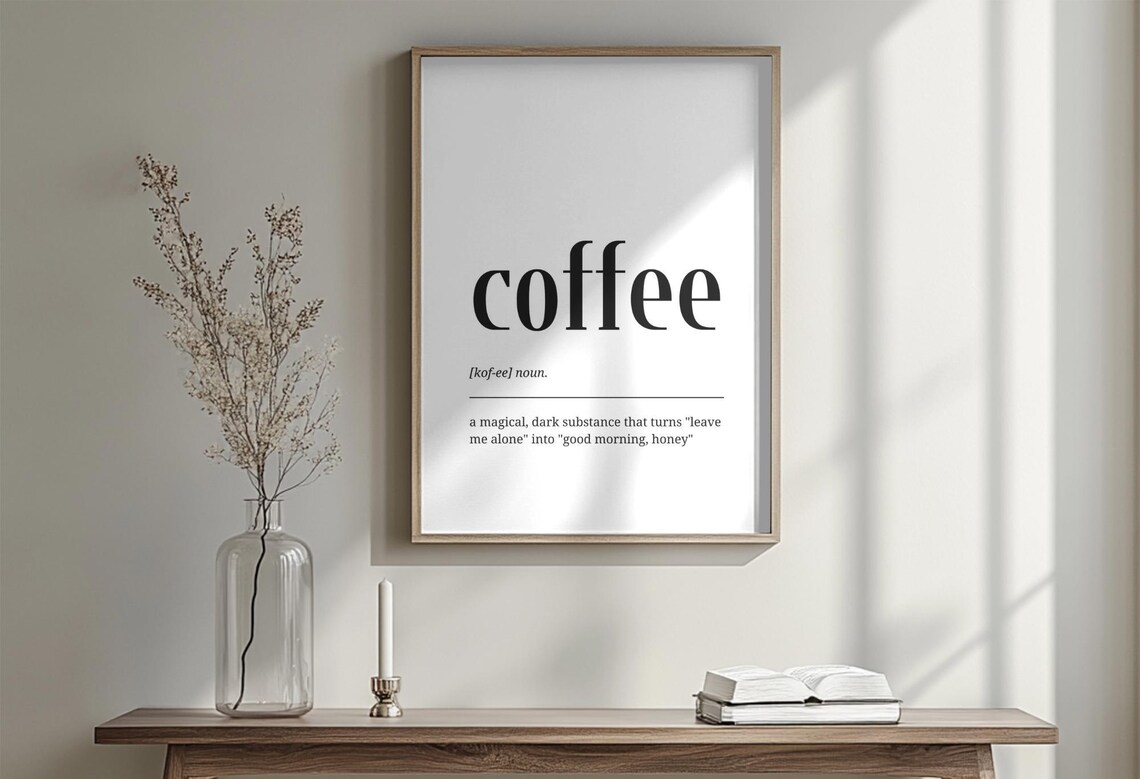Coffee Definition Print, Funny Kitchen Typography - Image 3