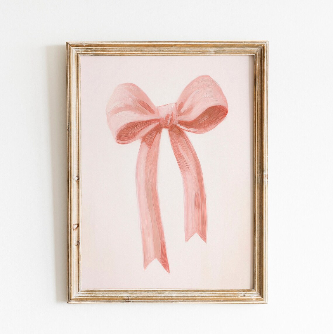 Pink Ribbon Bow Painting Balletcore Aesthetic Coquette Wall Art - Image 4