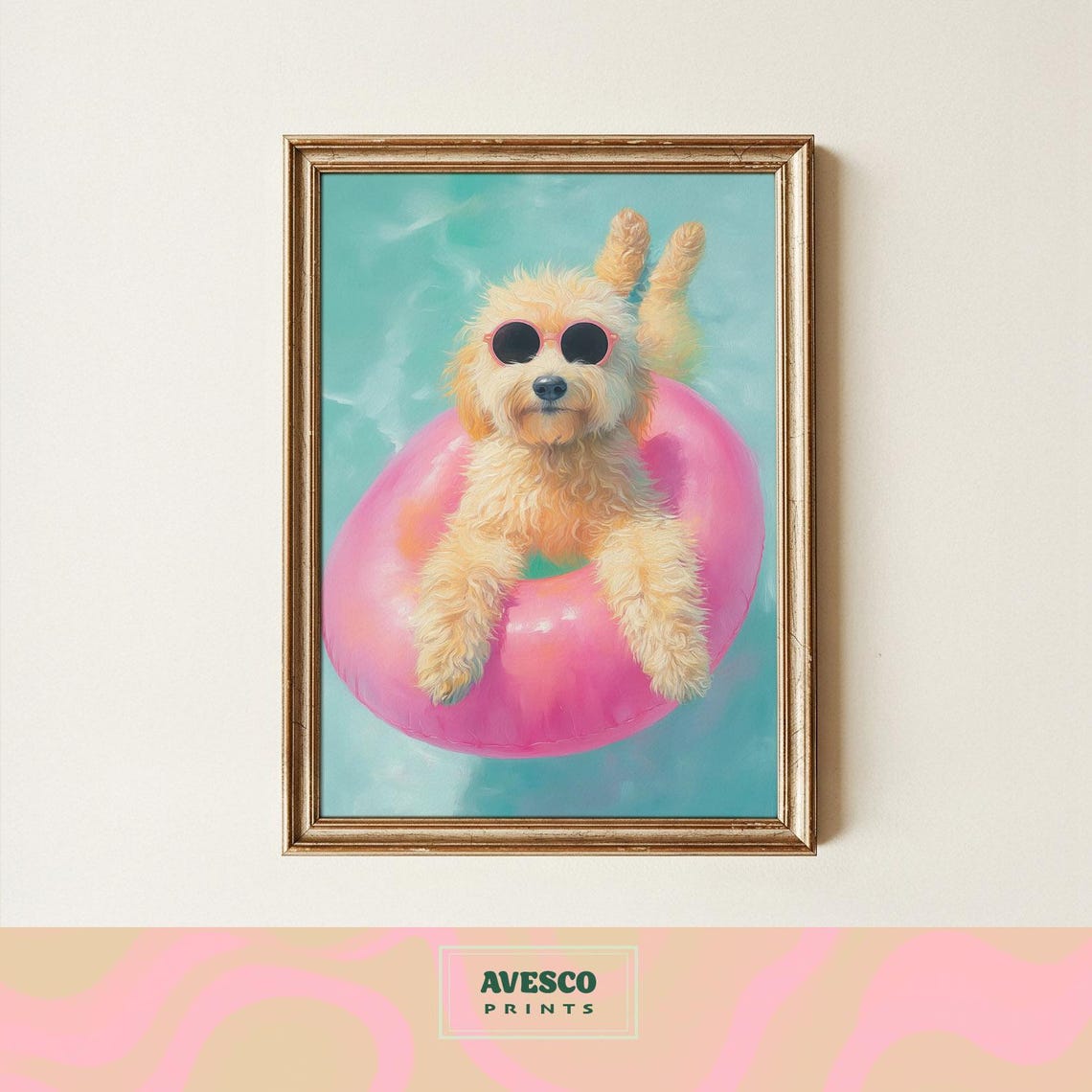 White Poodle Funny Dog Wall Art Print
