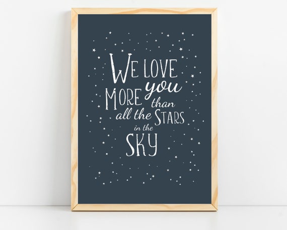 Space Nursery Print, Outer Space Kids Room Art Print