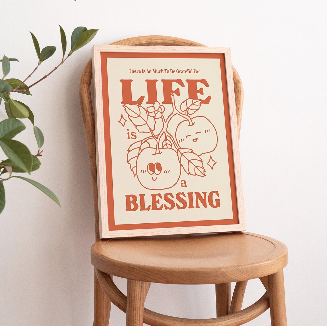 Retro Fruit Print, Gratitude Affirmation Poster - Image 3