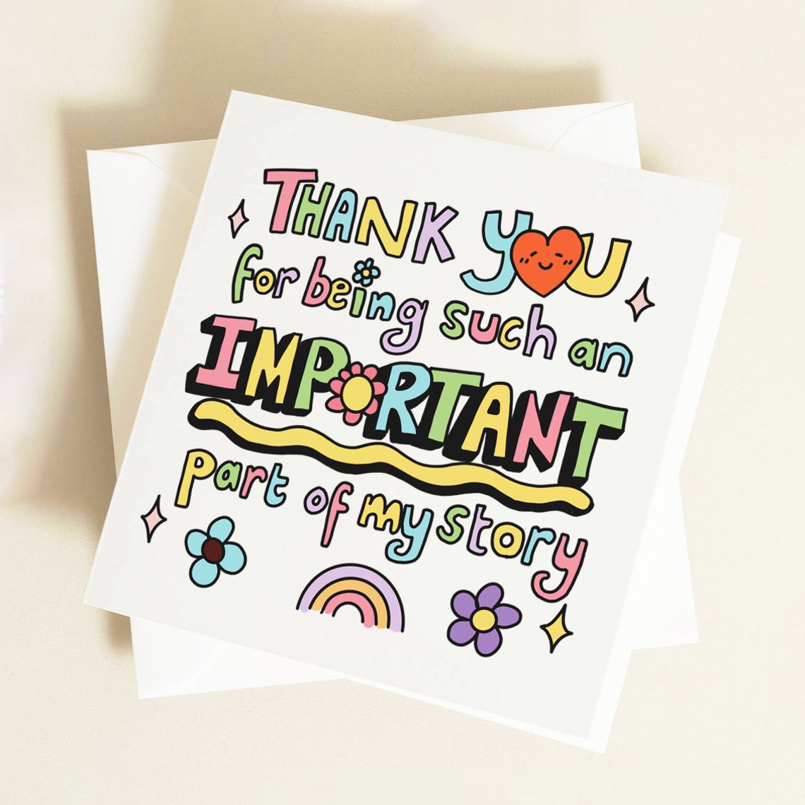 Thank You For Being Part Of My Story Card Teacher Thank You Greeting Card Best Friend Mentor Friend End Of School Appreciation Custom - Image 3