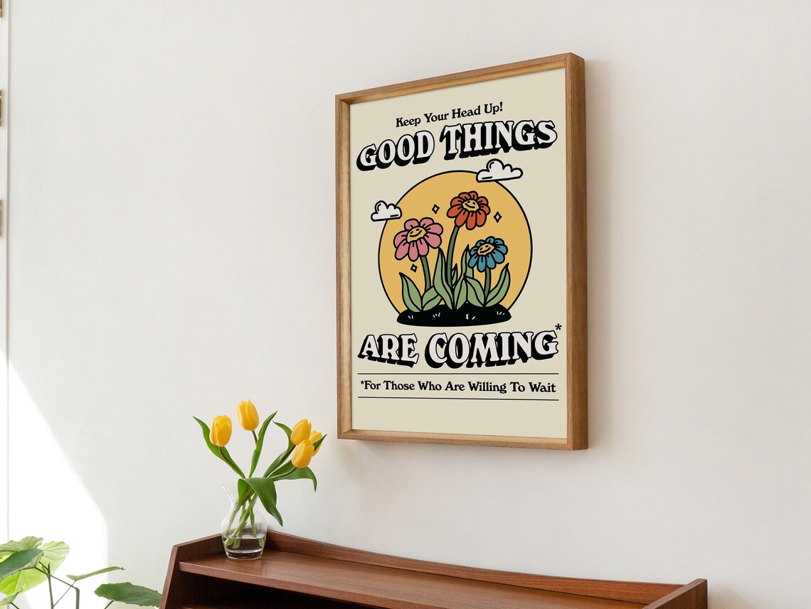 Retro Flower Print, Vintage Botanical Wall Art - Image 2