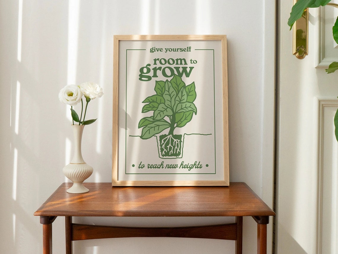 Give Yourself Room to Grow Botanical Motivational Wall Poster - Image 2