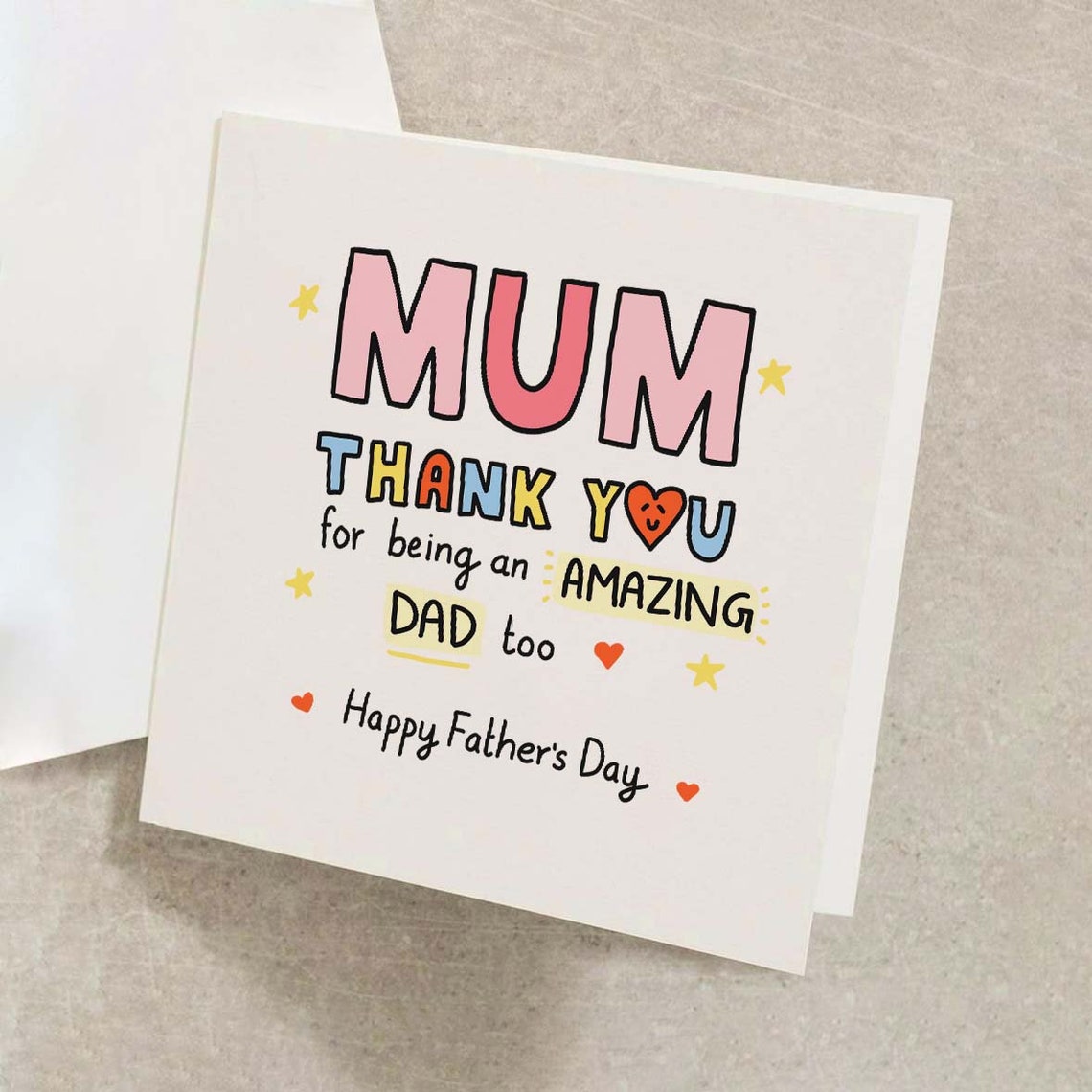 Mum Thank You For Being An Amazing Dad Too Happy Fathers Day Card - Image 2