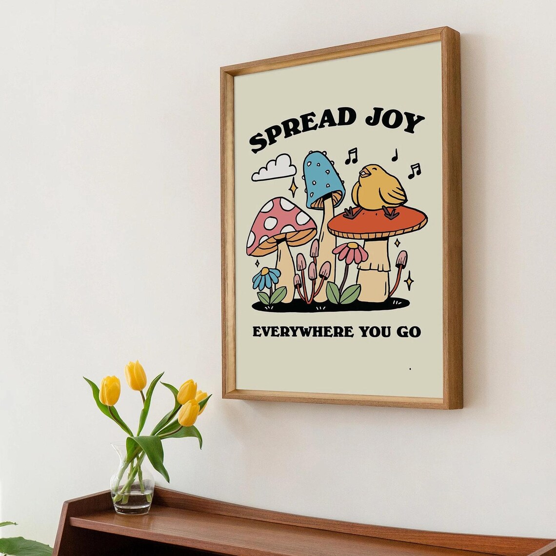 Groovy Mushroom Print, Retro Cottagecore Wall Art - Image 2