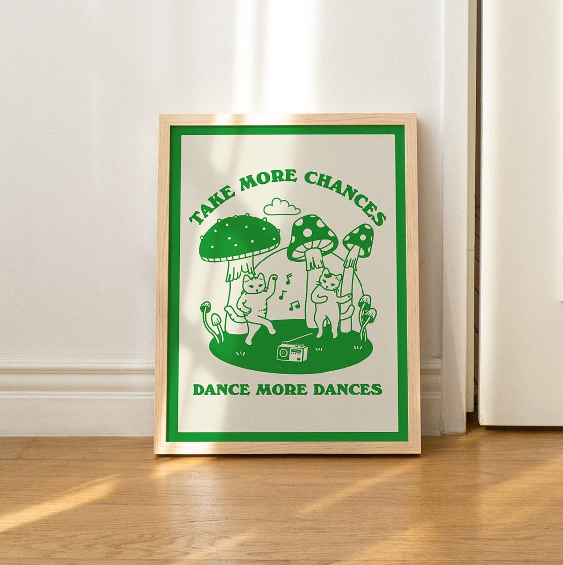 Dancing Cats Vintage Poster, Mushroom Prints - Image 2