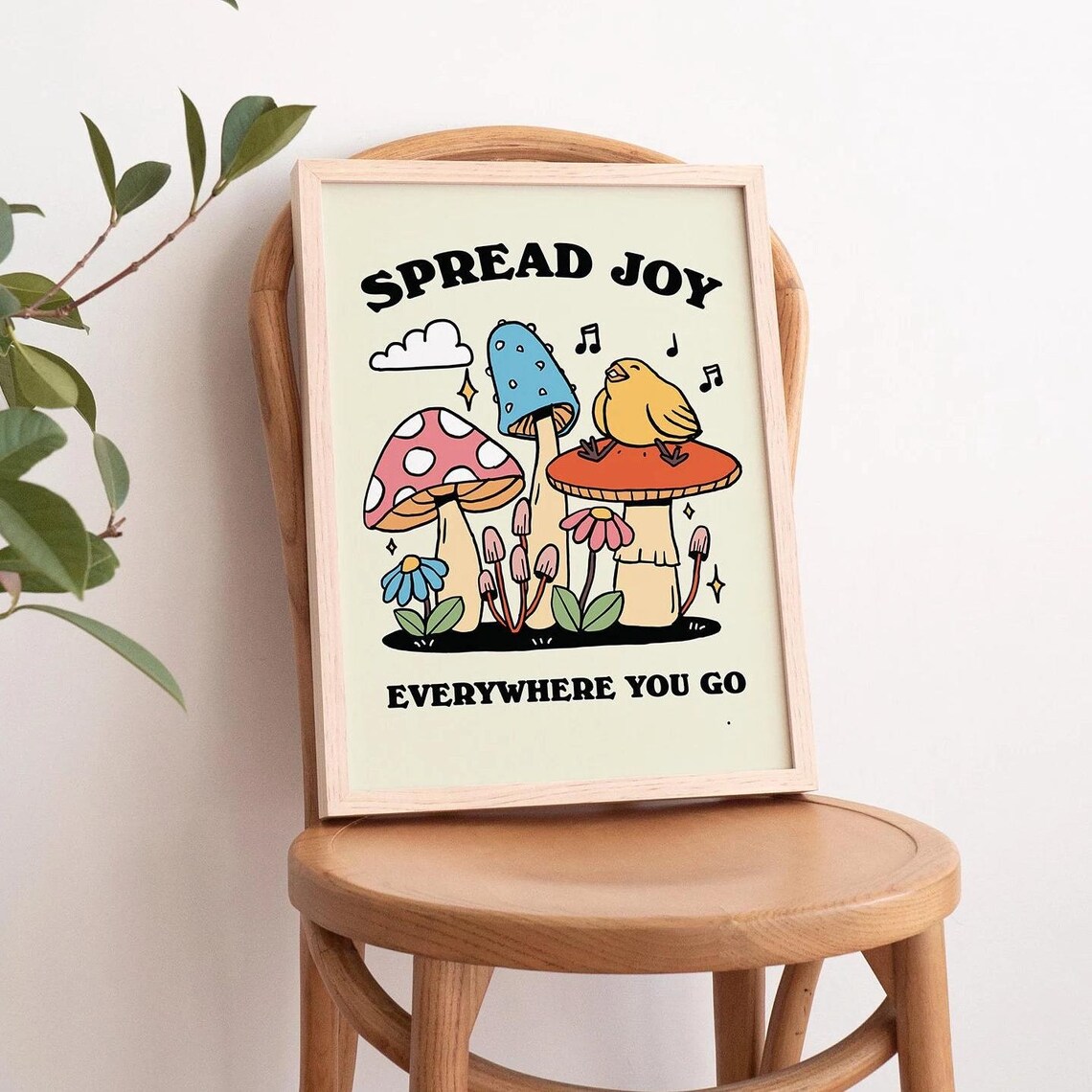 Groovy Mushroom Print, Retro Cottagecore Wall Art - Image 4