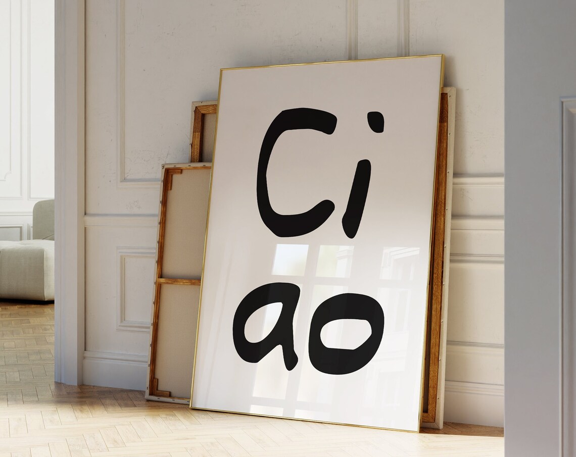 Ciao Bold Handwritten Italian Greeting Minimalist Word Poster - Image 3
