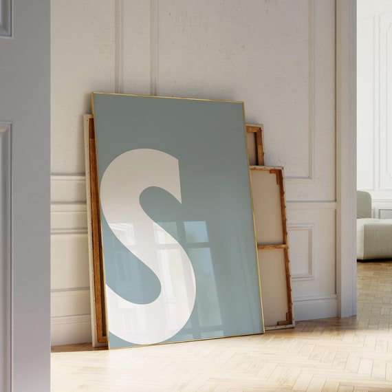 Letter S Print Baby Blue Alphabet Poster