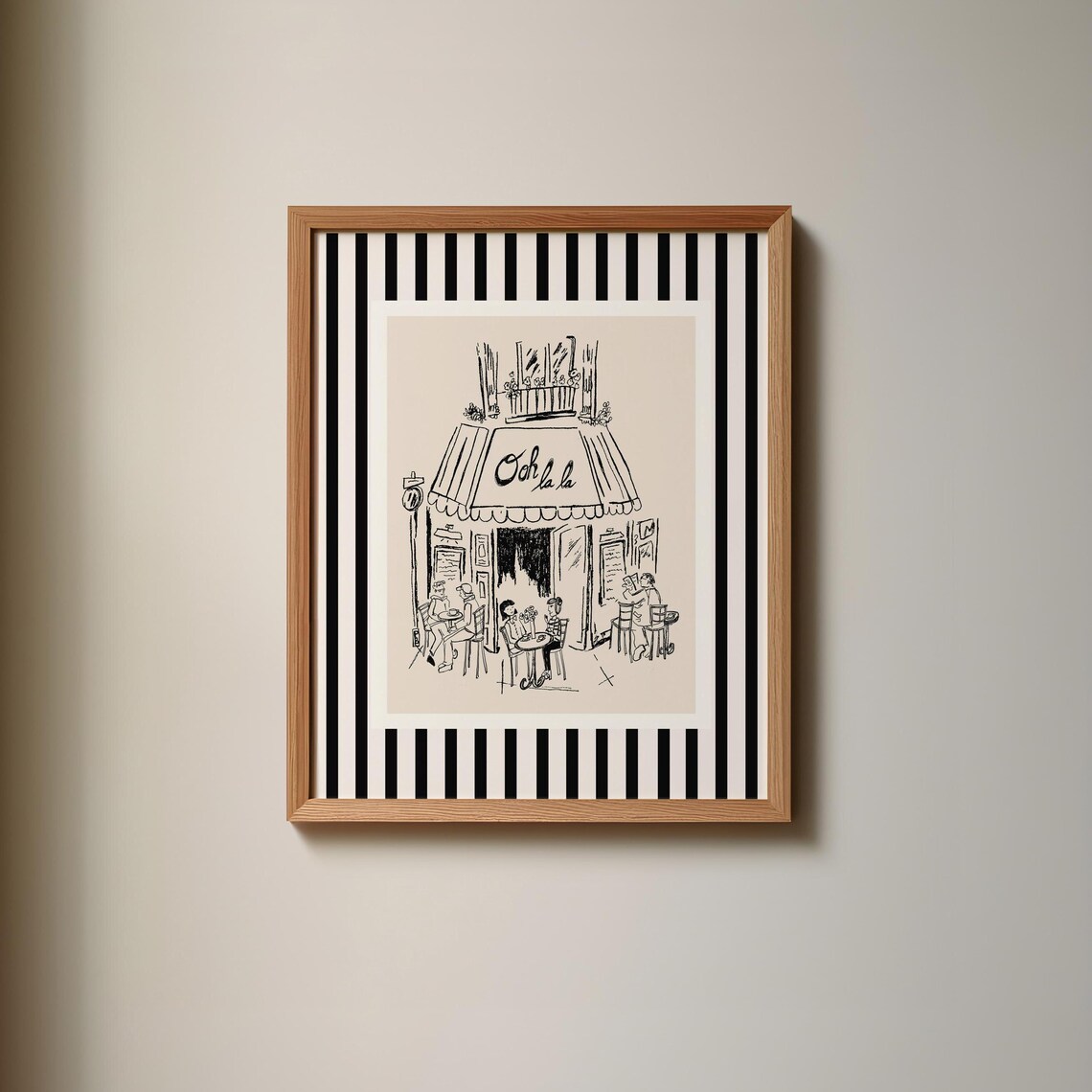 Ooh La La Paris Stripes Minimalist Art Print