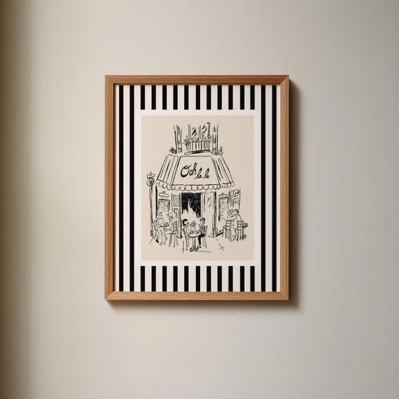 Ooh La La Paris Stripes Minimalist Art Print