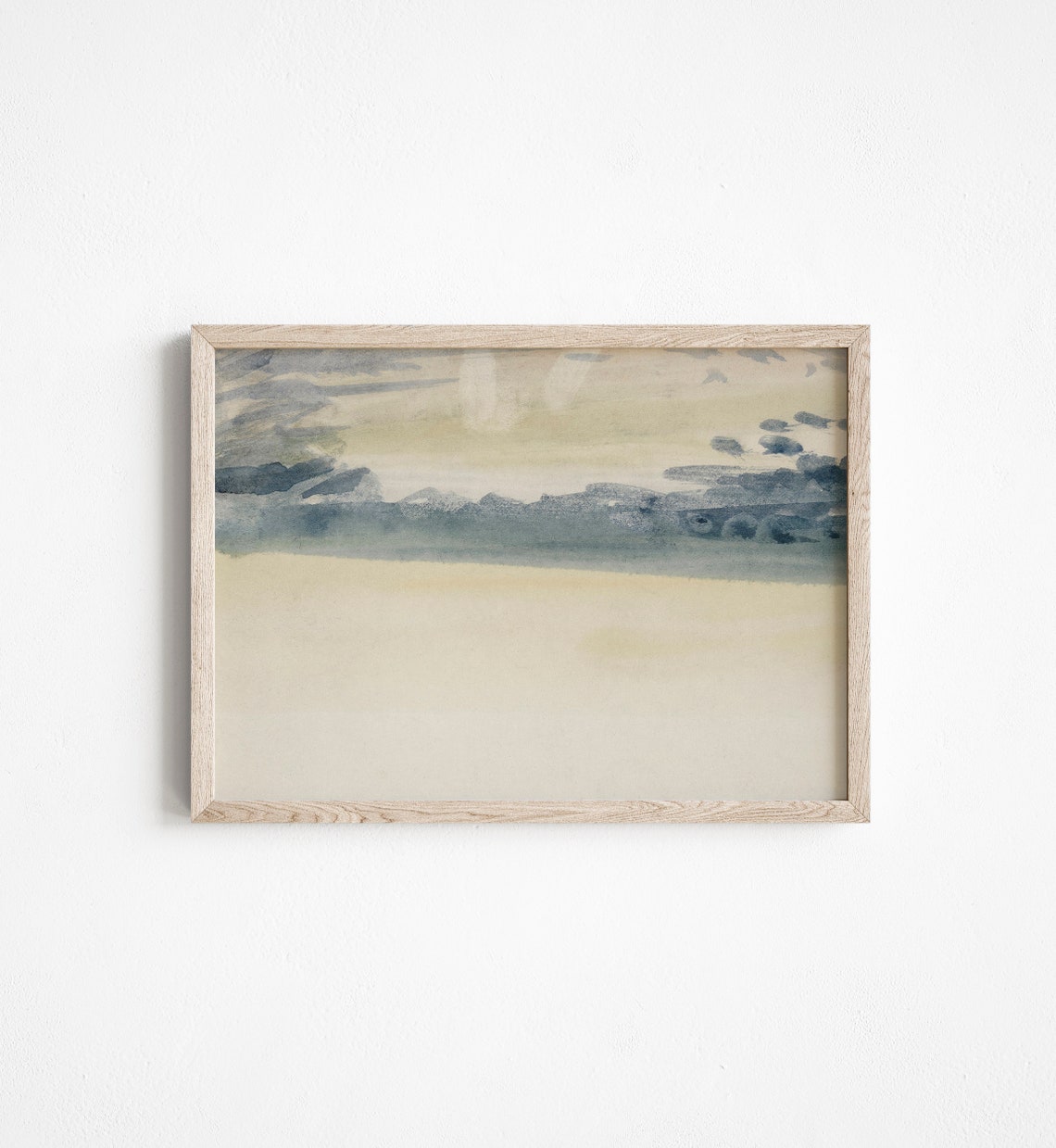 Muted Abstract Watercolor Landscape Cloudy Sky Minimalist Poster - Image 2
