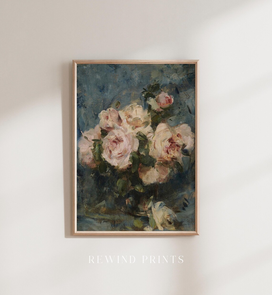 Vintage Floral Still Life, Pink Roses Art Print - Image 5