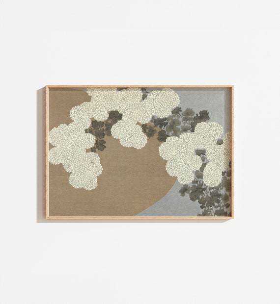 Vintage Japanese Botanical Art Print, Antique Flower