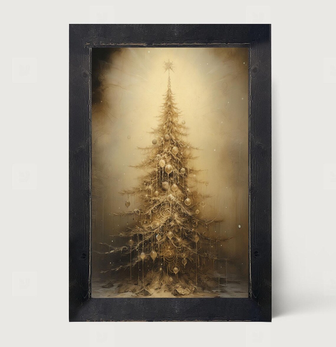 Adorned Christmas Tree Festive Winter Art Print - Image 3