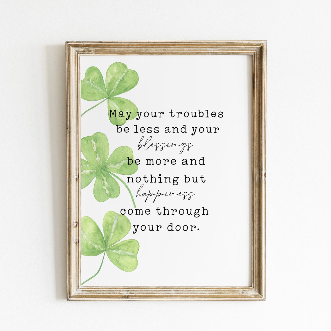 Irish Blessing Shamrock Watercolor Quote Beautiful Poster Gift - Image 2