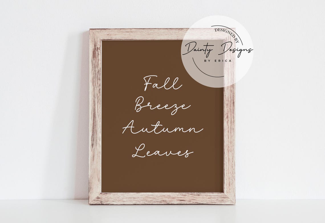 Fall Breeze Autumn Leaves Sign Neutral Brown Fall Decor Poster - Image 4
