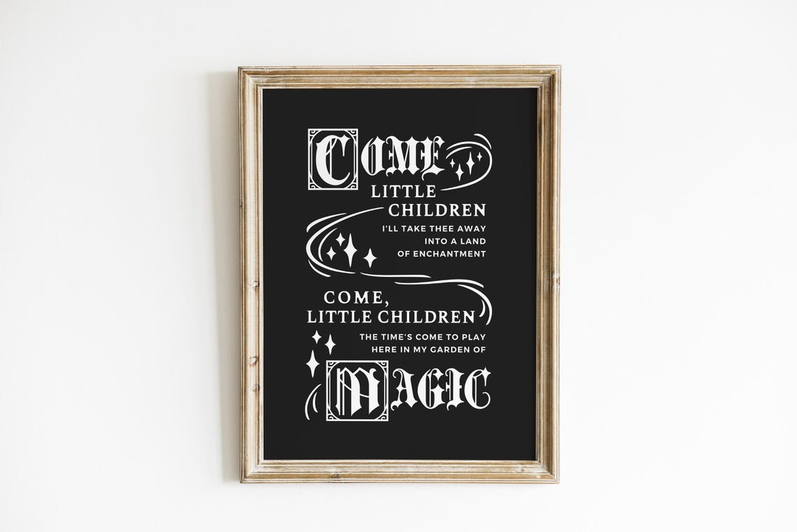 Come Little Children Magic Witchy Halloween Gothic Decor Sign Poster