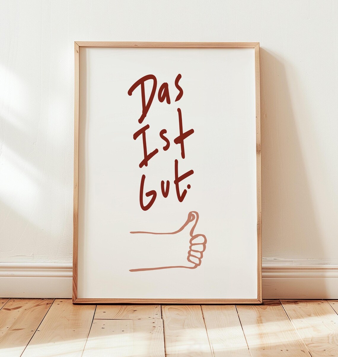 Das Ist Gut German Quote Thumbs Up Minimalist Typography Poster