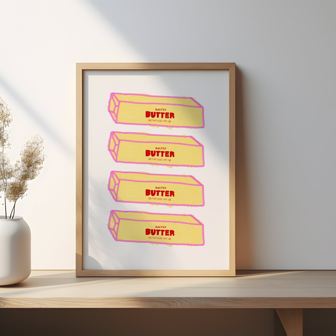 Butter Artwork Typography Print, Maximalist Kitchen Art