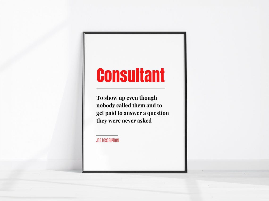Funny Consultant Job Description Office Humor Workplace Poster