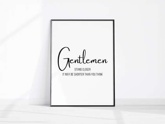 Mens Restroom Funny Toilet Sign Typography Art Print