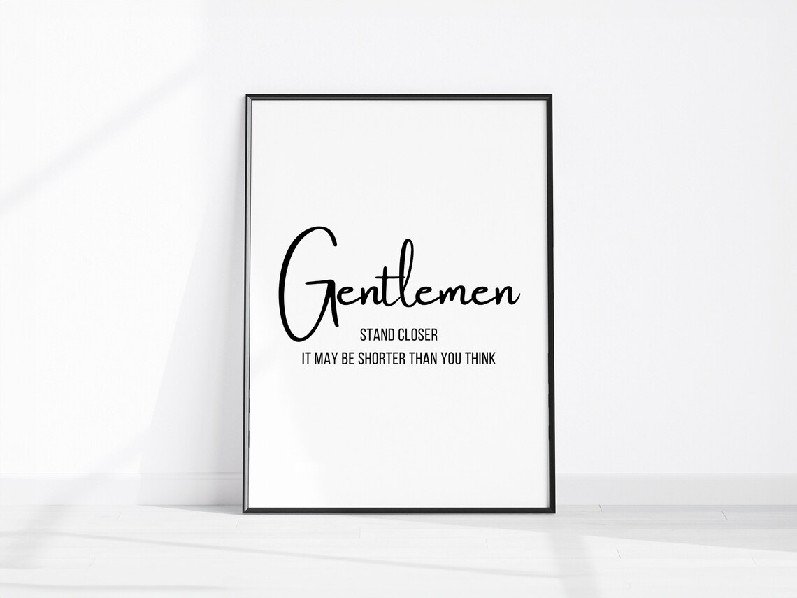 Mens Restroom Funny Toilet Sign Typography Art Print