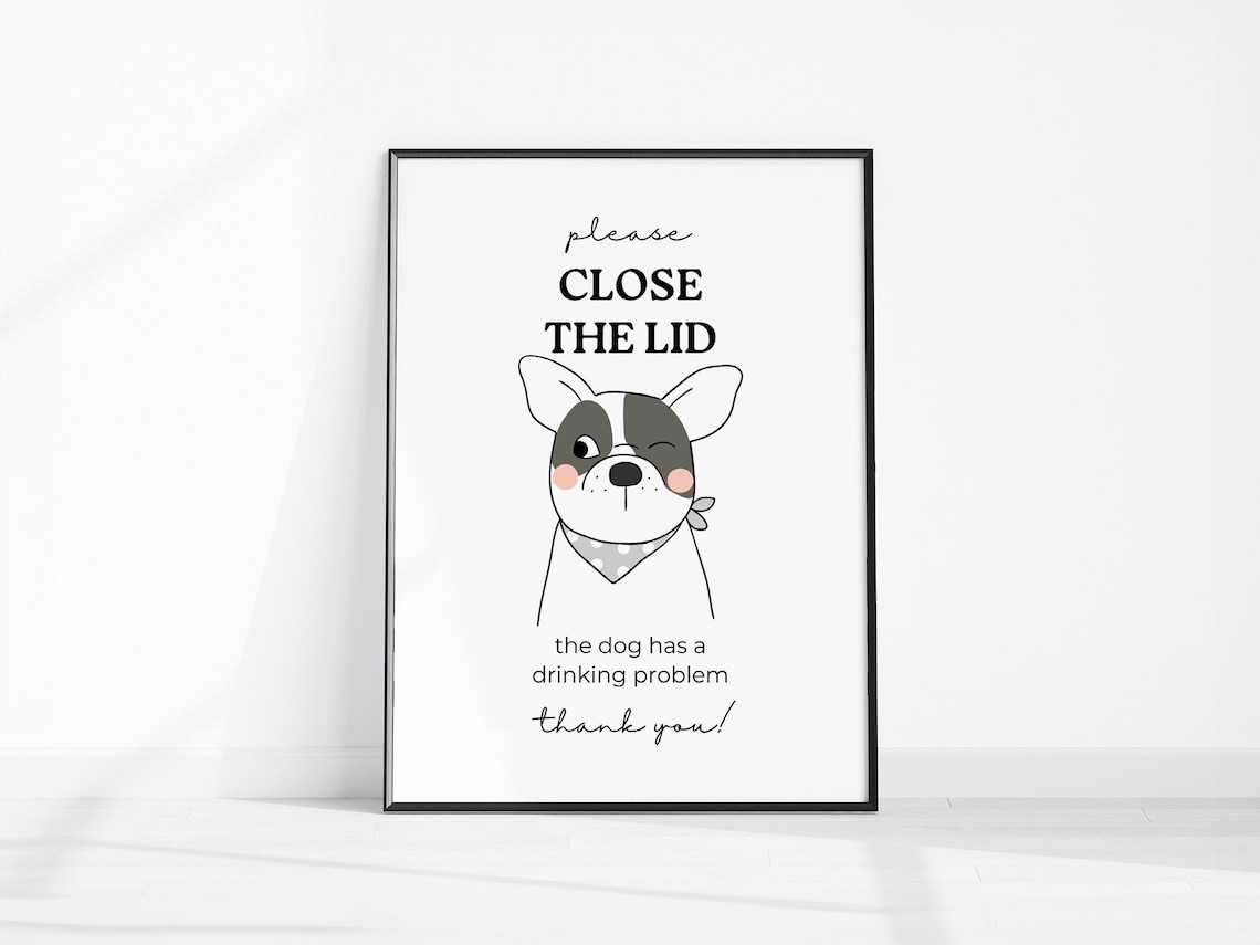 Funny Dog Art Print, Bathroom Wall Decor