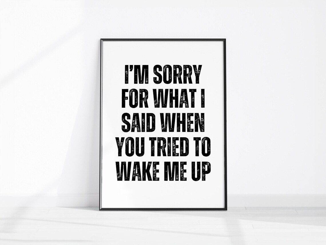 Im Sorry For What I Said Funny Couples Quote Bedroom Humor Poster