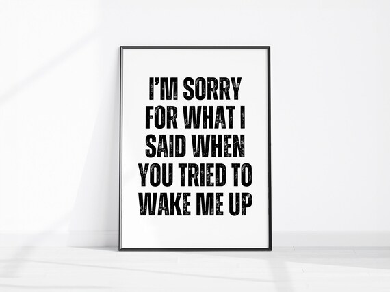 Im Sorry For What I Said Funny Couples Quote Bedroom Humor Poster