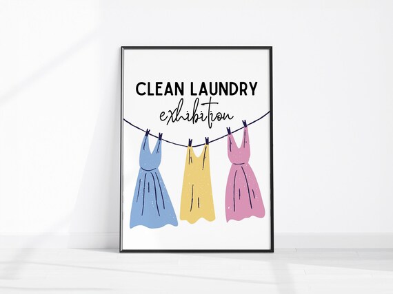 Funny Laundry Wall Art Symbols Print Cute Utility Room Decor Prints About Washing Clean Poster