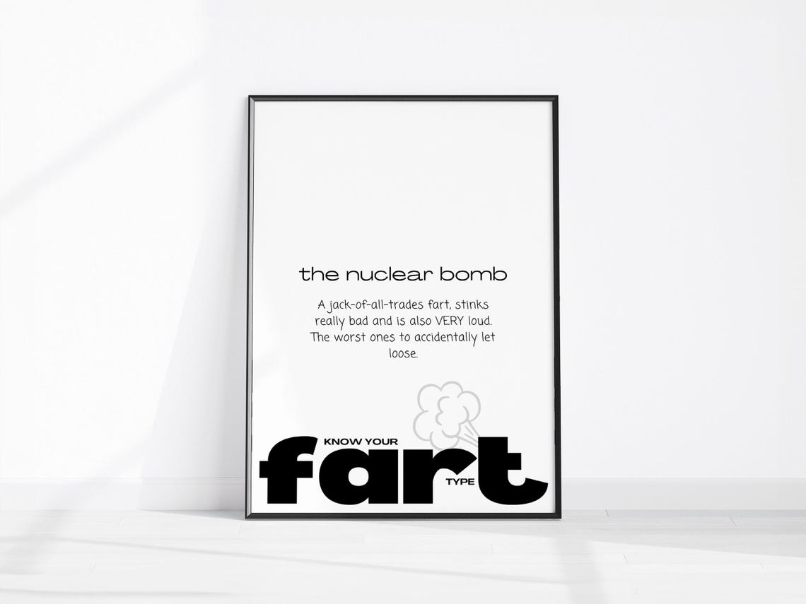 Know Your Fart Type Nuclear Bomb Funny Bathroom Definition Poster