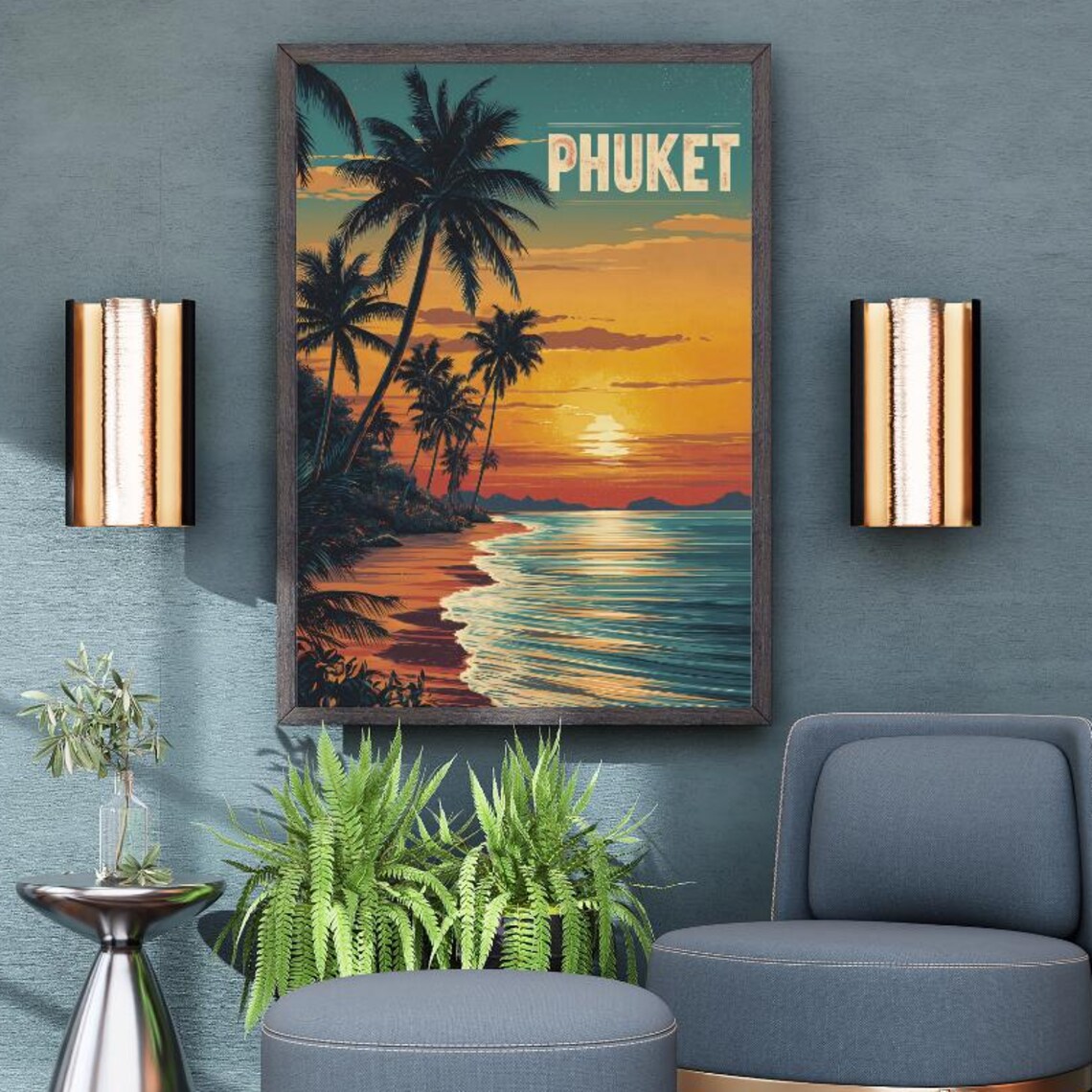 Phuket Thailand Vintage Travel Poster
