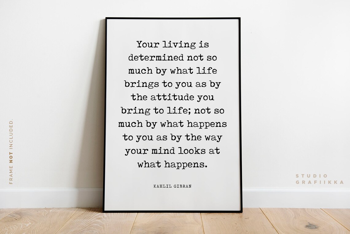 Kahlil Gibran Your Living Is Determined Typewriter Quote Poster - Image 2