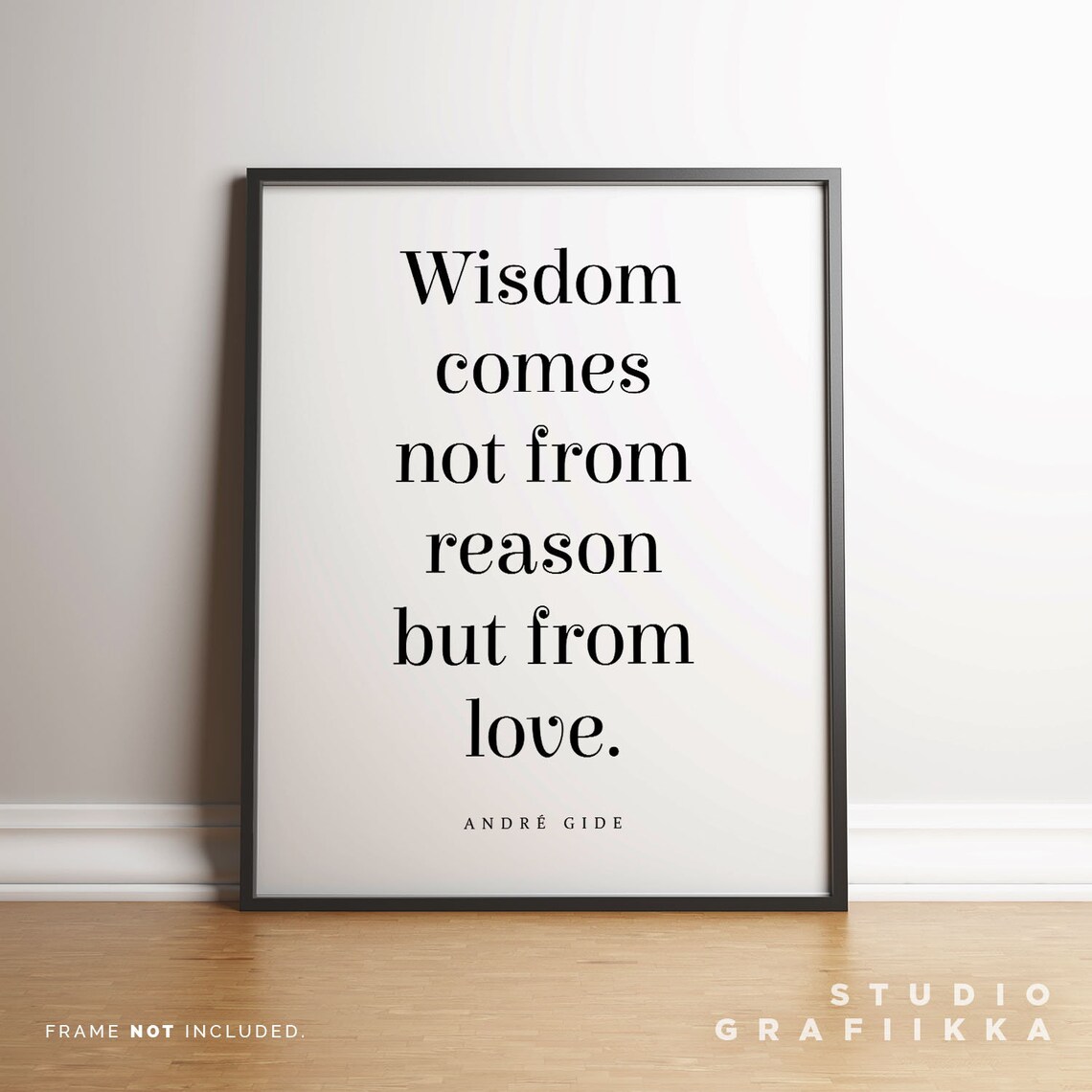 Andre Gide Wisdom Comes Not from Reason Elegant Serif Poster - Image 3
