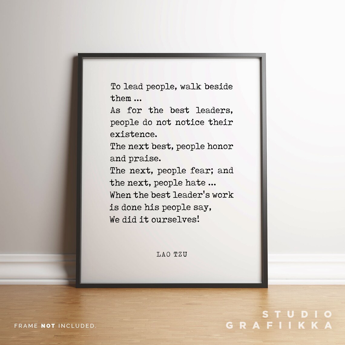 Lao Tzu To Lead People Walk Beside Them Leadership Quote Poster - Image 3