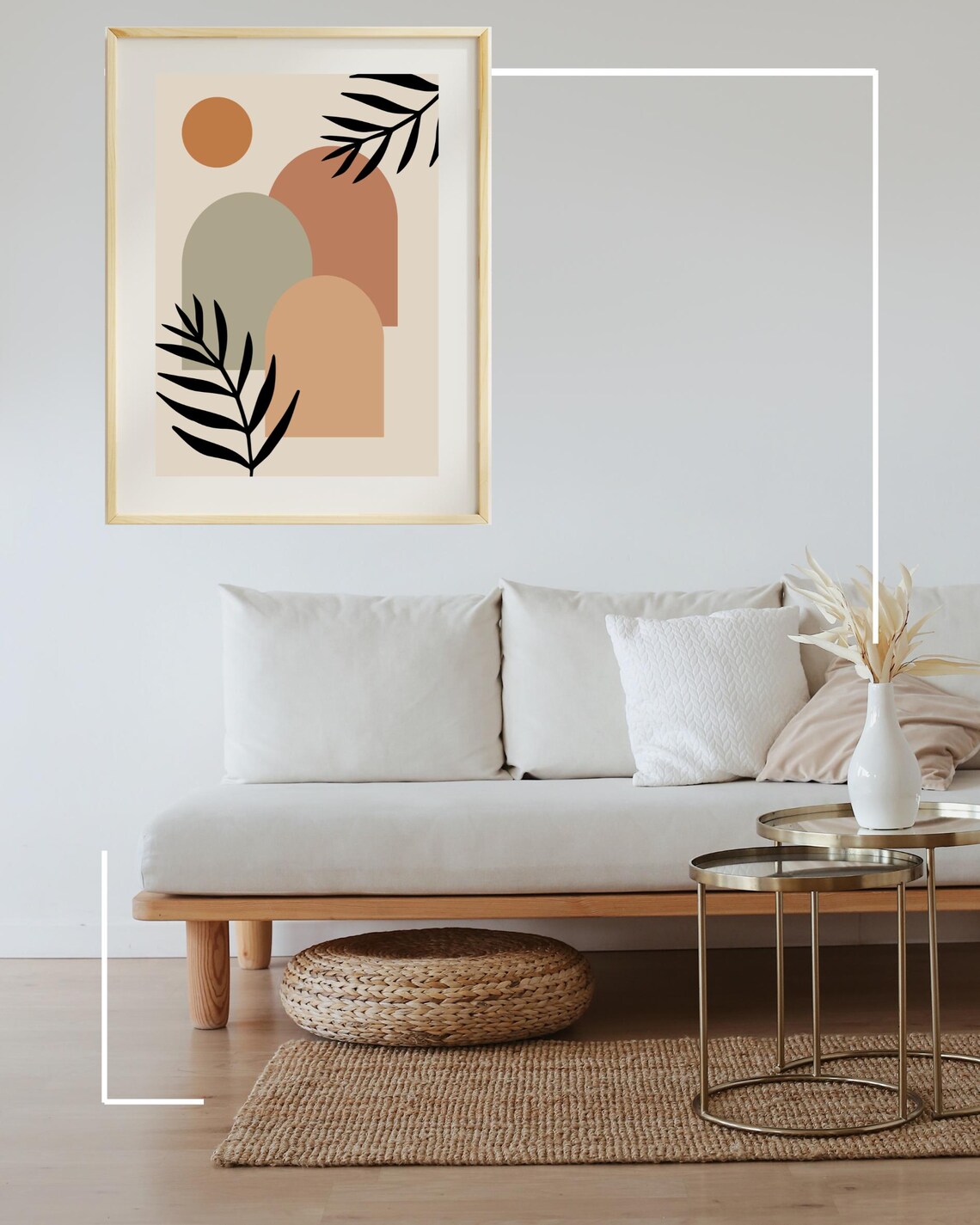 Fleurs Oriental Minimalist Abstract Wall Art - Image 2